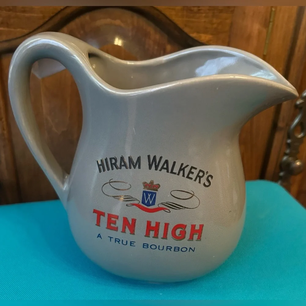 VINTAGE 1960s Hiram Walker Ten High Bourbon Ceramic Pitcher - McCoy Era